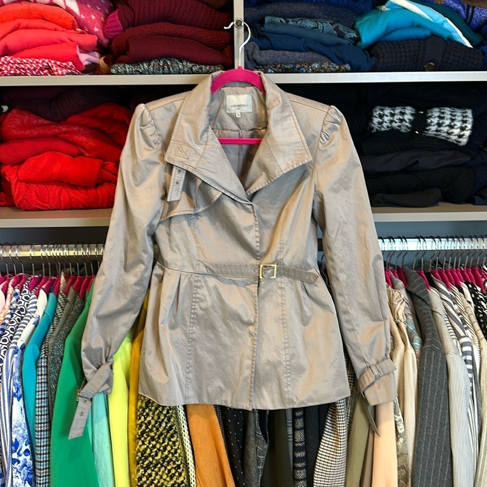 Luigi Bertolli taupe/gray rain jacket size 36/ US 4